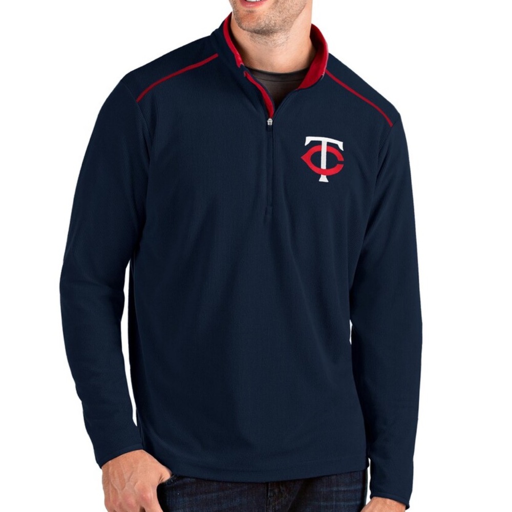 Cutter & Buck CB DryTec Minnesota Twins navy blue quarter zip pullover small